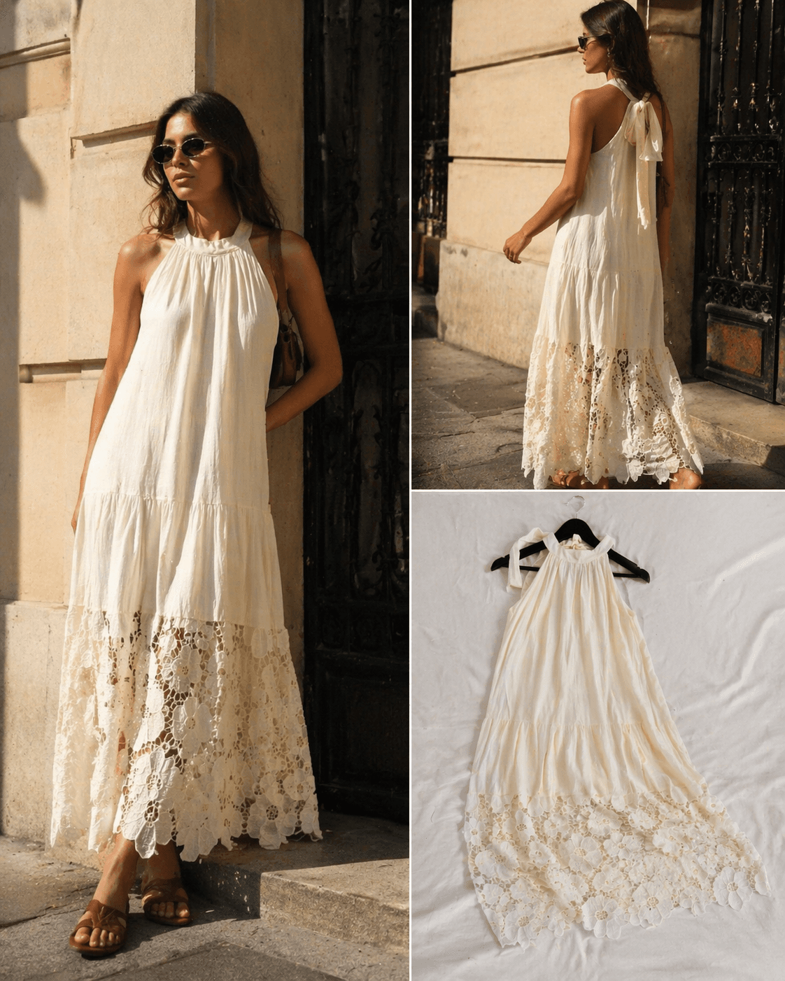Cream Floral Dress