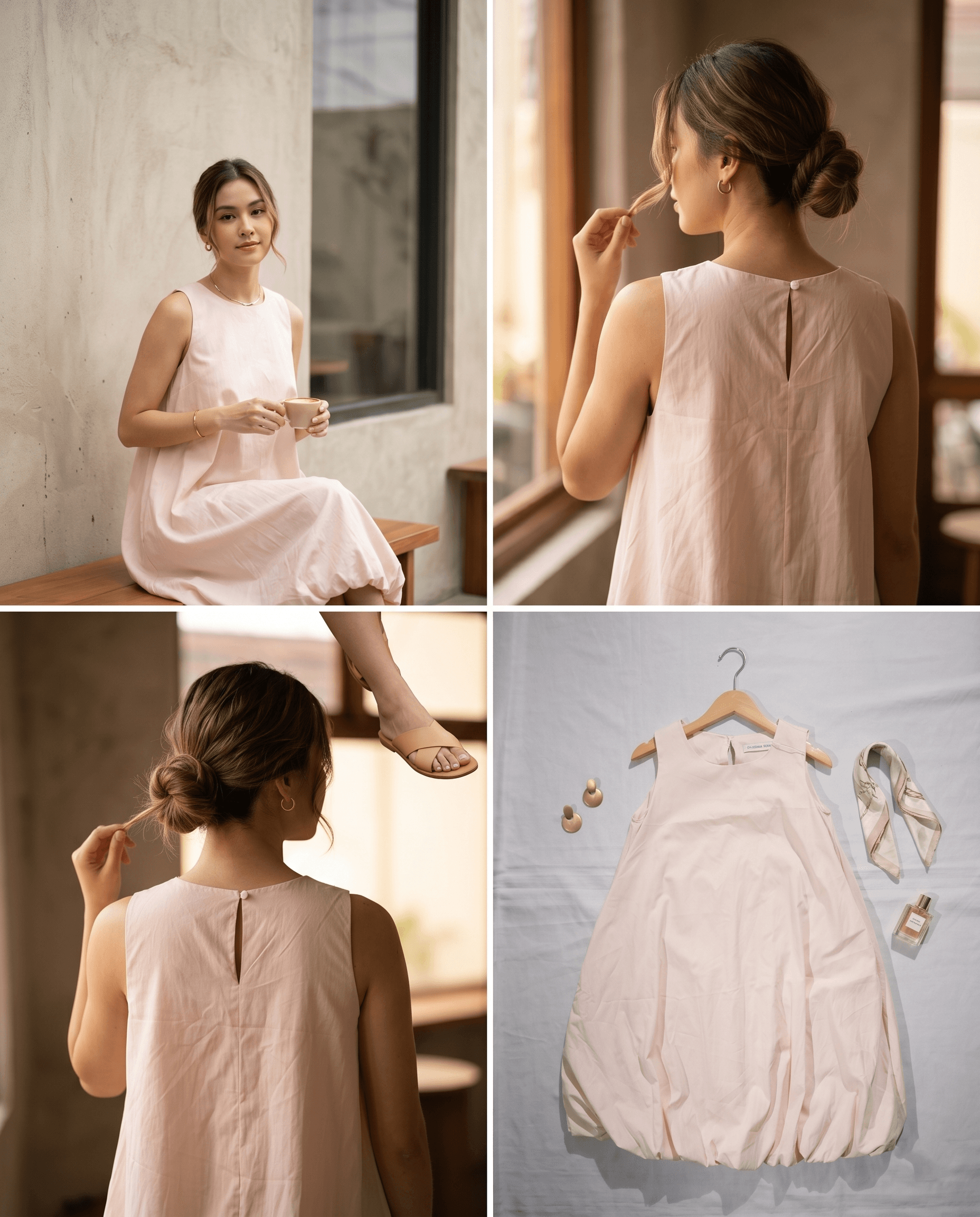 Blush Pink Short Balloon Dress