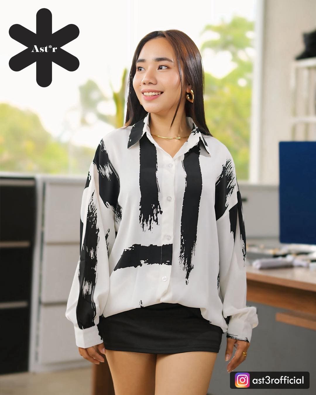 Black Chic Stripe Top