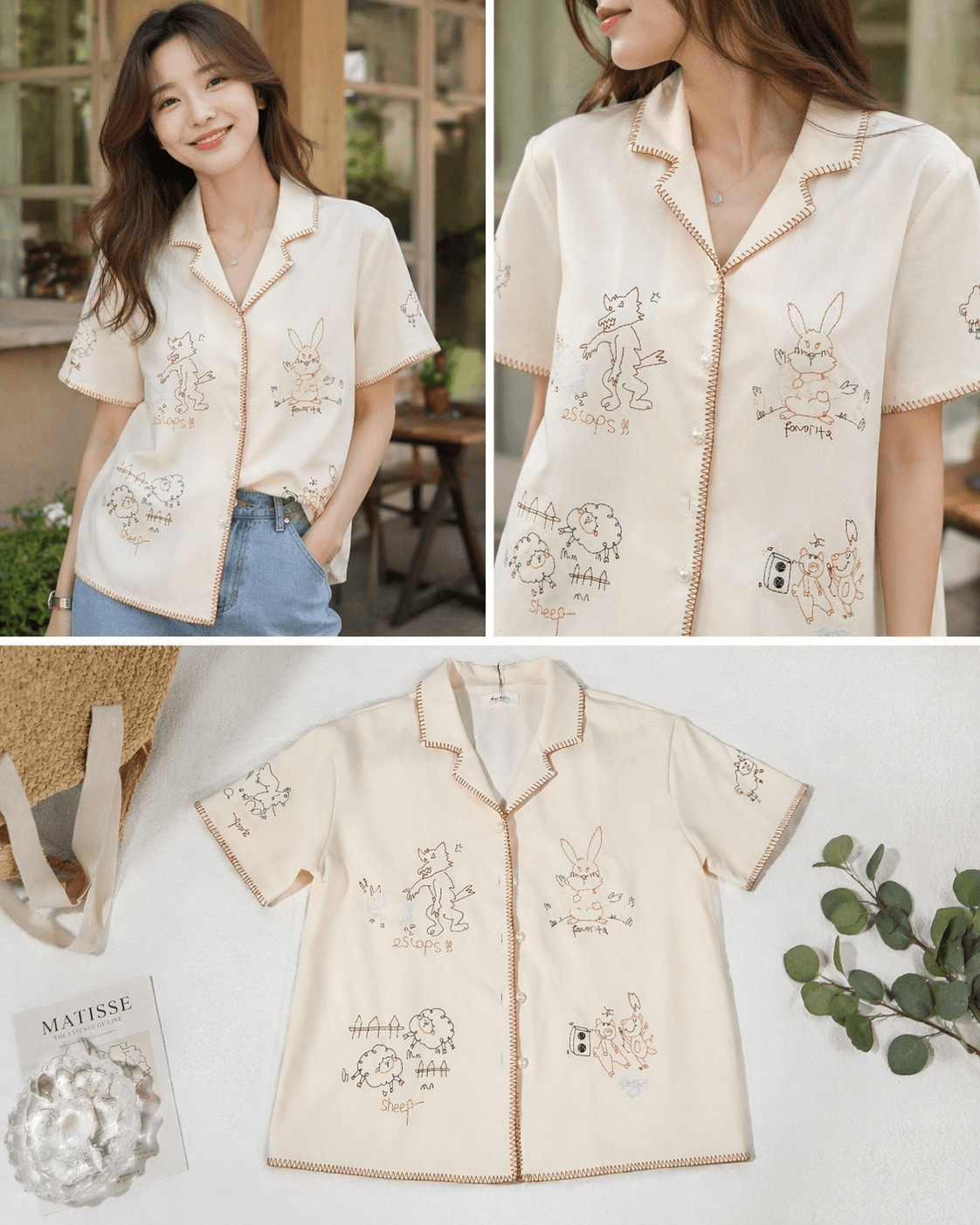 Doodle Art White Top