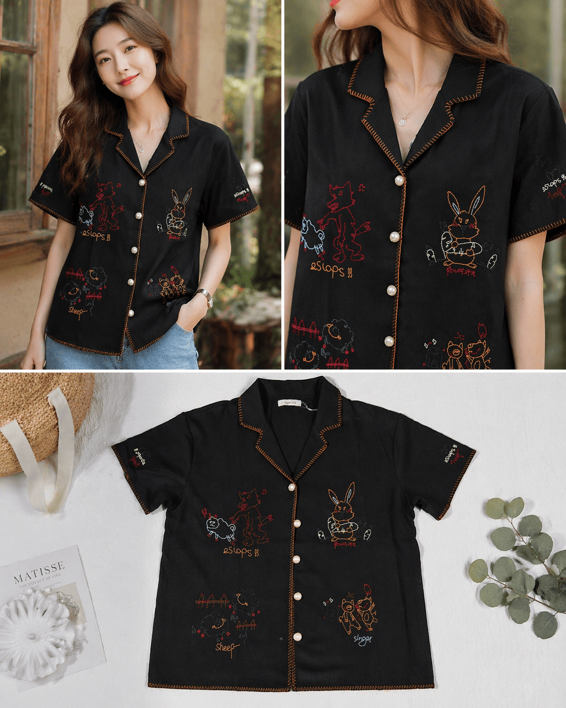 Doodle Art Black Top