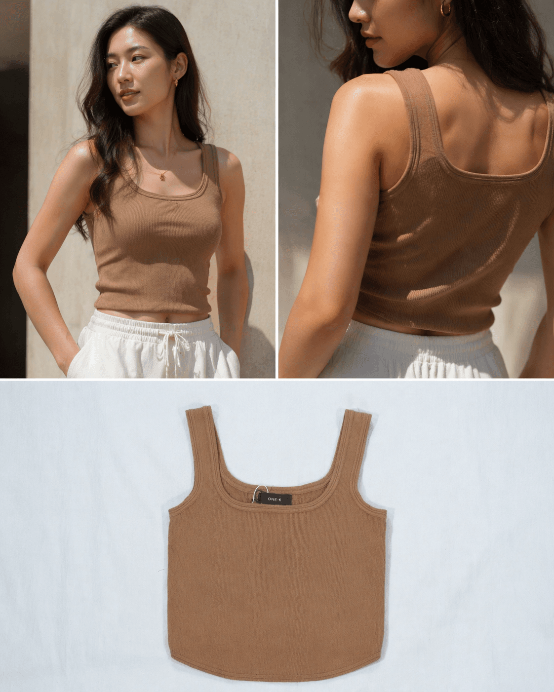 Brown Crop Tank Top