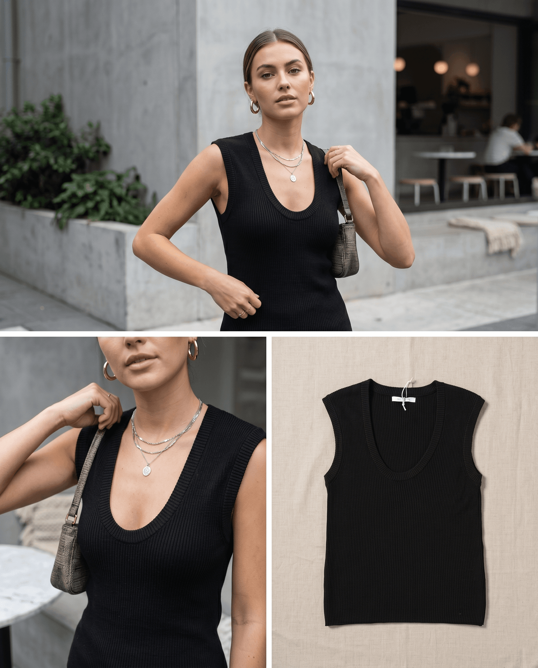 Minimalist Black Knitted Top