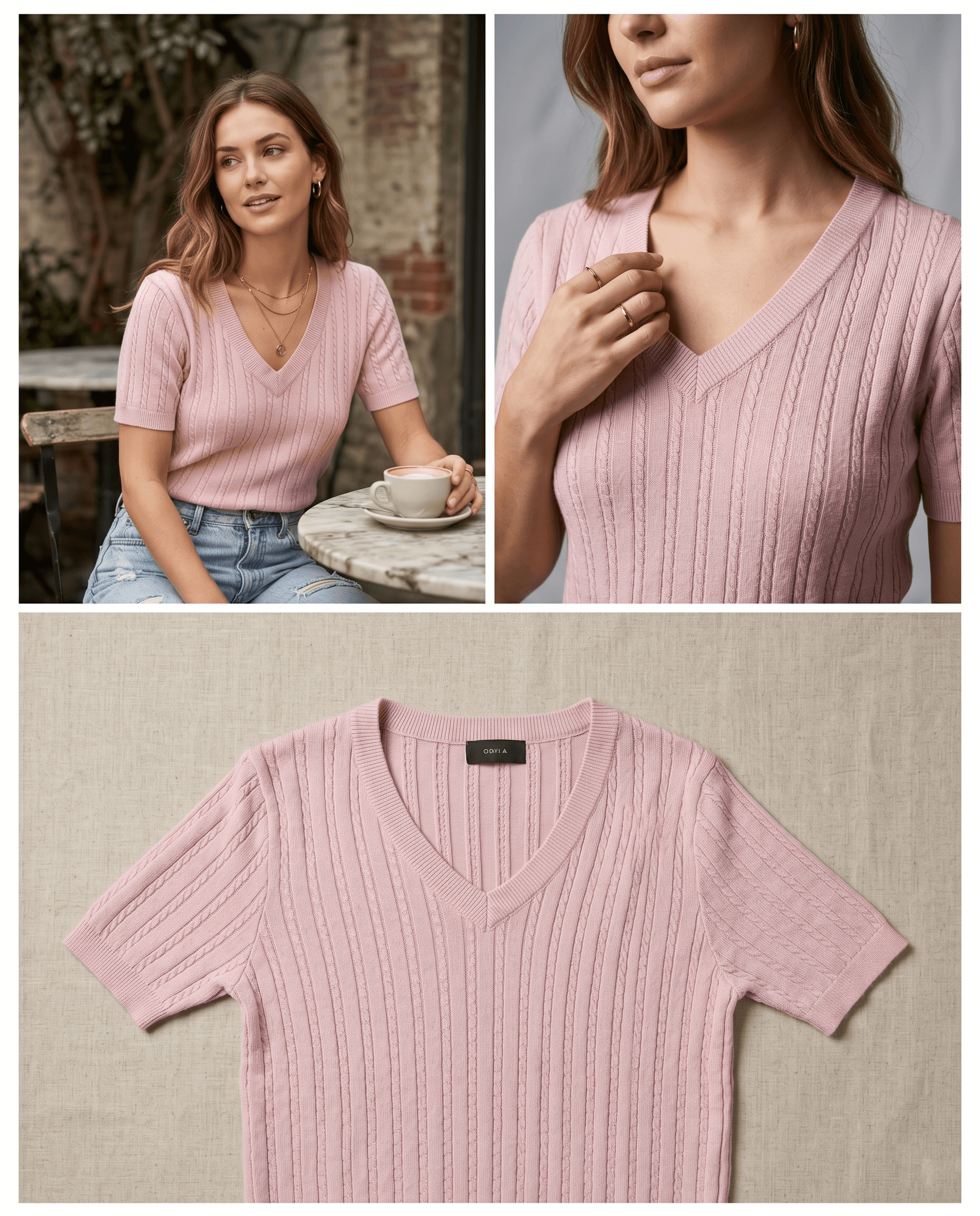 Minimalist Pink Knitted Top