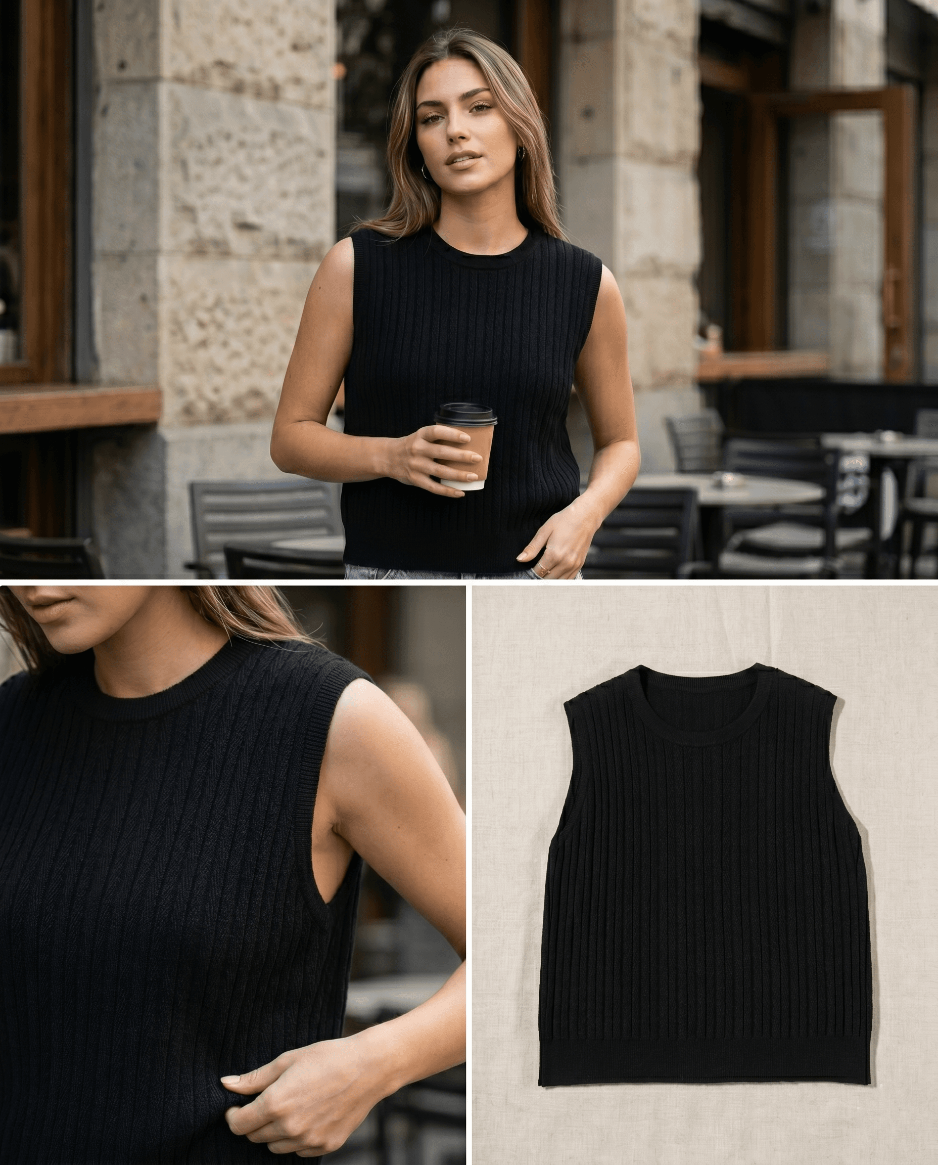 Chic Sleeveless Knitwear Top